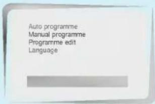 Auto programme Manual programme Programme edit Language
