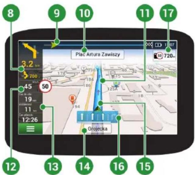 8 9 10 11 17 Plac Artura Zawiszy 3.2 km 700 45 50 Cao de cie 19 vodakem 11 km Cao plazek 12:26 Grojecka 12 13 14 16 15