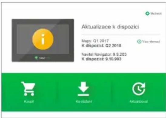 Aktualizace k dispozici Mapy: Q1 2017 K dispozici: Q2 2018 Navital Navigator: 9.8.203 K dispozici: 9.10.903 Koupil Ko-stabil Aktializovat