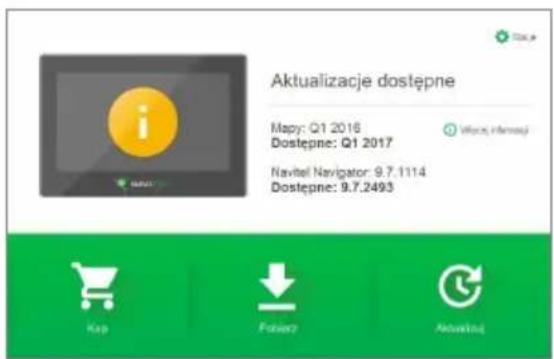 Aktualizacje dostępne Mapy: Q1 2016 Dostępne: Q1 2017 Navitel Navigator: 9.7.1114 Dostępne: 9.7.2493