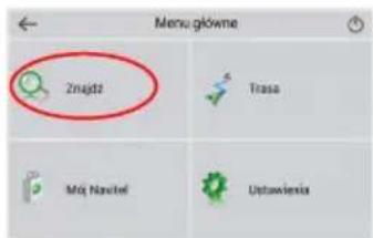 Menu główne Znajdz Trasa Męj Naveler Ustawienia