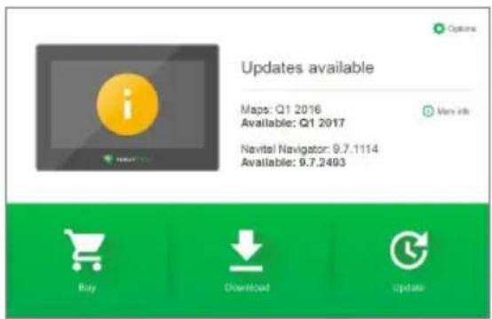 Updates available Maps: Q1 2016 Available: Q1 2017 Navital Navigator: 9.7.1114 Available: 9.7.2493 Options Buy Download Update