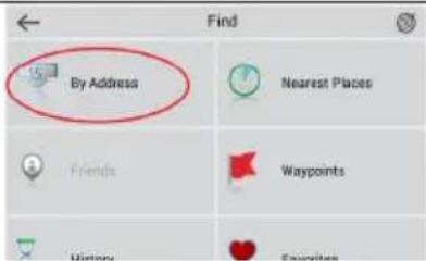 By Address Nearest Places Friends Waypoints Favorites