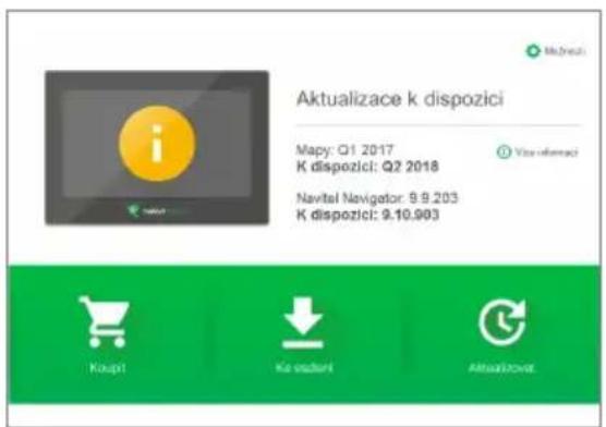 Aktualizace k dispozici Mapy: Q1 2017 K dispozici: Q2 2018 Navitel Navigator: 9.9.203 K dispozici: 9.10.993 Koupil Ko endari Aktualizace