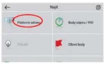 Najt 15 Poštovní address Body zájmu / POI Pložní Cilové body
