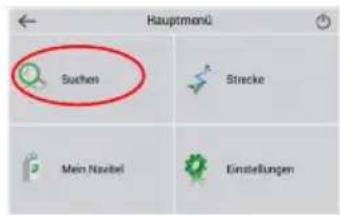 Hauptmenü Suchen Strecke Men Navel Einstellungen