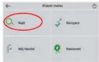 Hlavní menu Najt Navigate Mú Navelí Nastavení