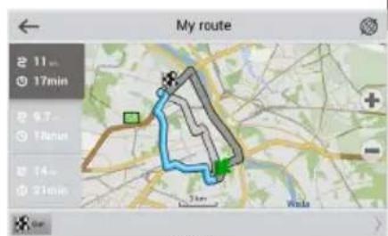 Navitel T500 3G - Route to a point selected on the map - 3