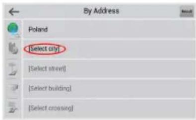 By Address Poland [Select city] [Select street] [Select building] [Select crossing]