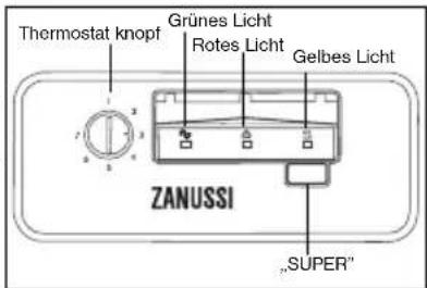 Thermostat knopf Grünes Licht Rotes Licht Gelbes Licht ZANUSSI SUPER"