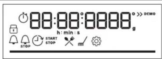 88:88:8888 g h : min : s STOP START STOP DEMO