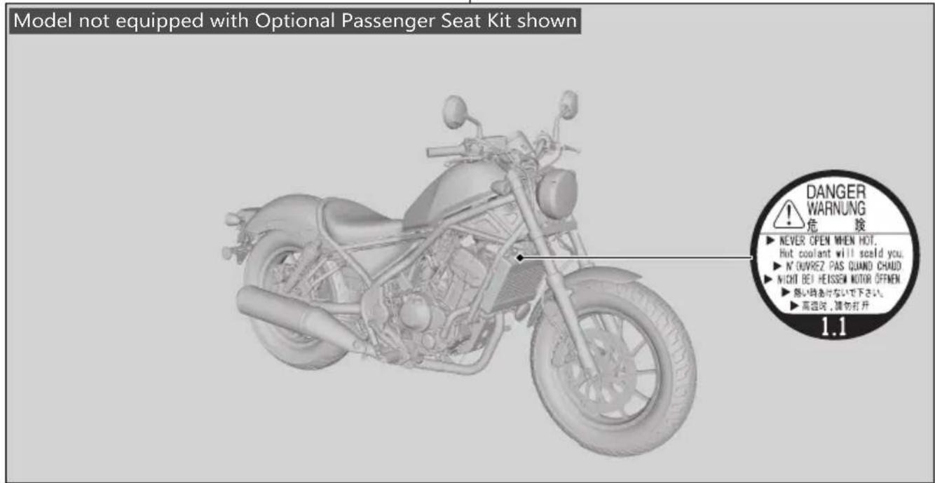 Honda Rebel 300 (2020) - Safety Labels - 1