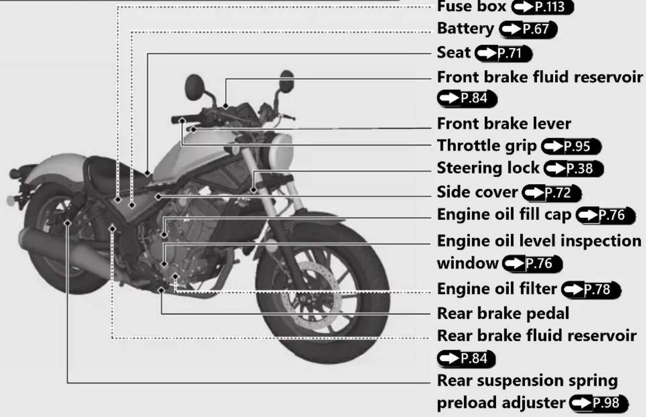 Honda Rebel 300 (2020) - Parts Location - 1