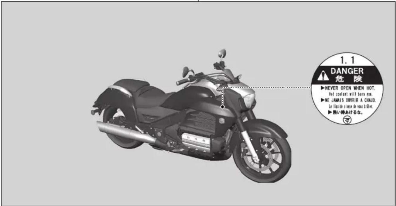 Honda Gold Wing Valkyrie GL1800C (2014) - Safety Labels - 1
