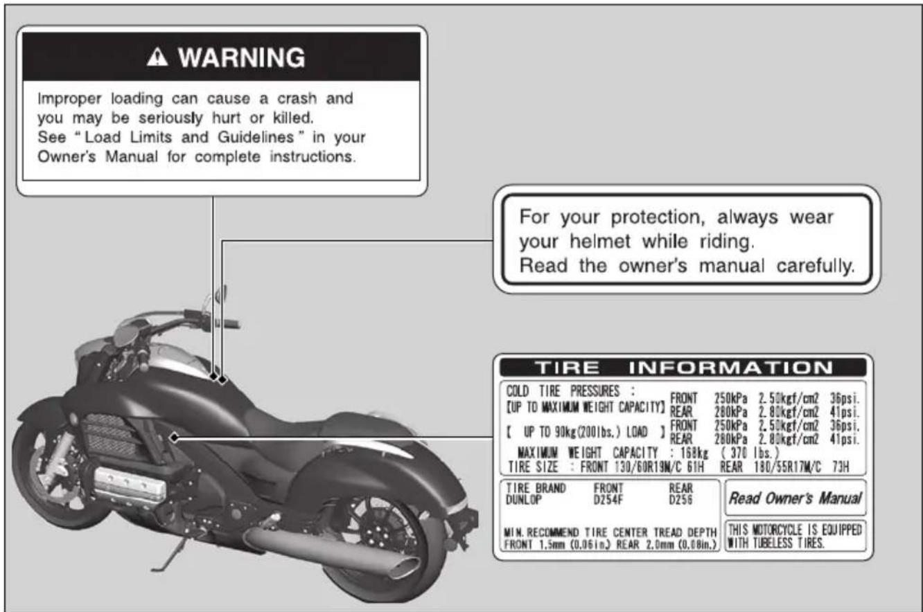 Honda Gold Wing Valkyrie GL1800C (2014) - Safety Labels - 1