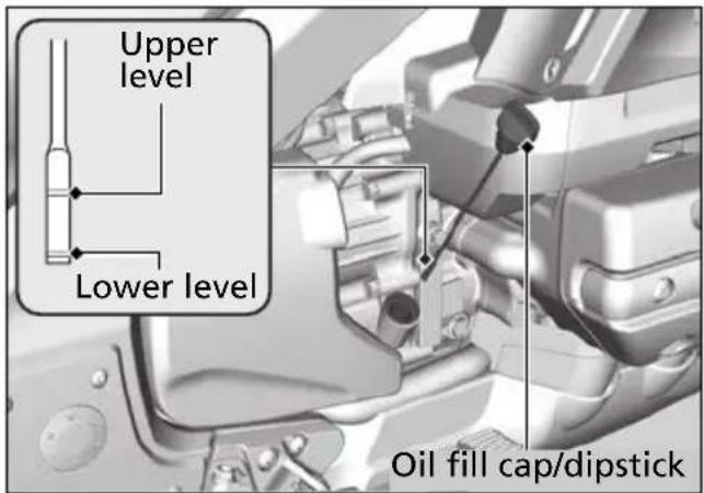 Honda Gold Wing Valkyrie GL1800C (2014) - Checking the Engine Oil - 1