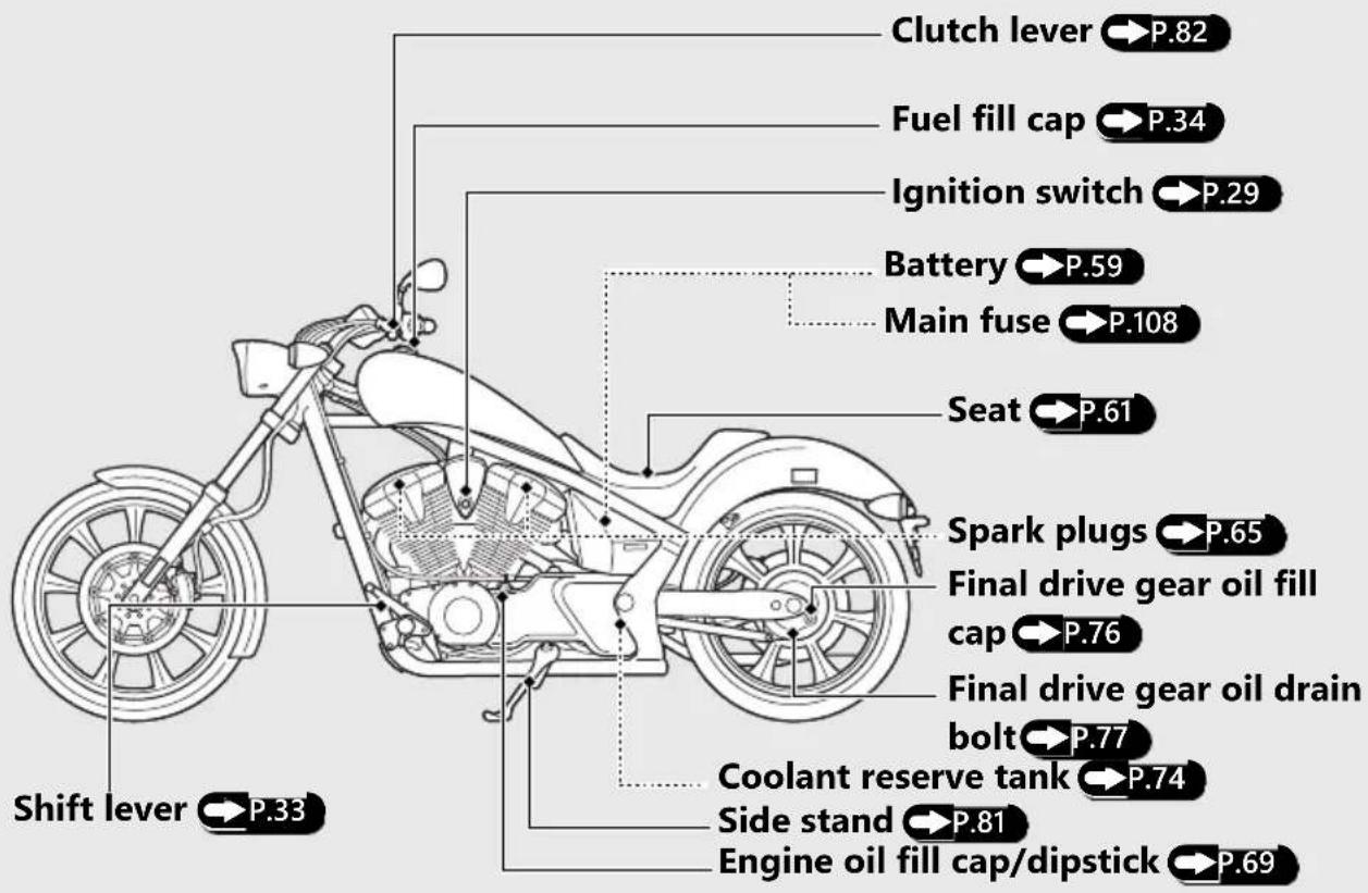 Honda Fury VT1300CX (2020) - Parts Location - 2