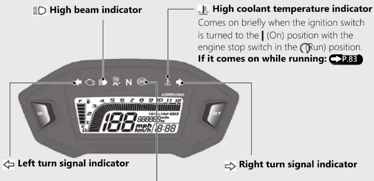 Honda Rally CRF250 (2019) - PGM-FI (Programmed Fuel Injection) malfunction indicator lamp (MIL) - 1
