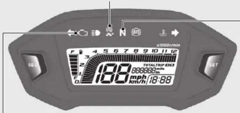 Honda Rally CRF250 (2019) - Rear ABS (Anti-lock Brake System) OFF indicator - 1