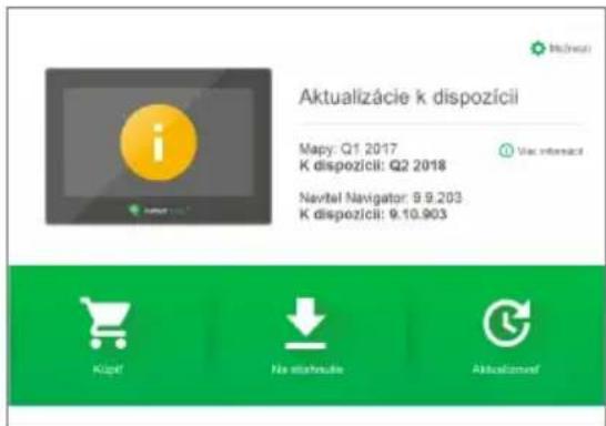 Aktualizácie k dispozícii Mapy: Q1 2017 K dispozícii: Q2 2018 Navitel Navigator: 9.9.203 K dispozícii: 9.10.903 Klągat Na stishoucie Aktualiznauf