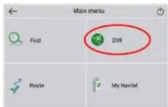 Main menu Find DVR Route My Nantel