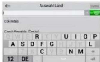 Asswahl Land Colombia Czech Republic (Czech) R U I O P A S D F G H J K L Z K C V B N M 12 DE
