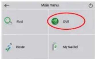 Main menu Find DVR Route My Navel
