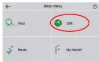 Main menu Find DVR Route My Navel