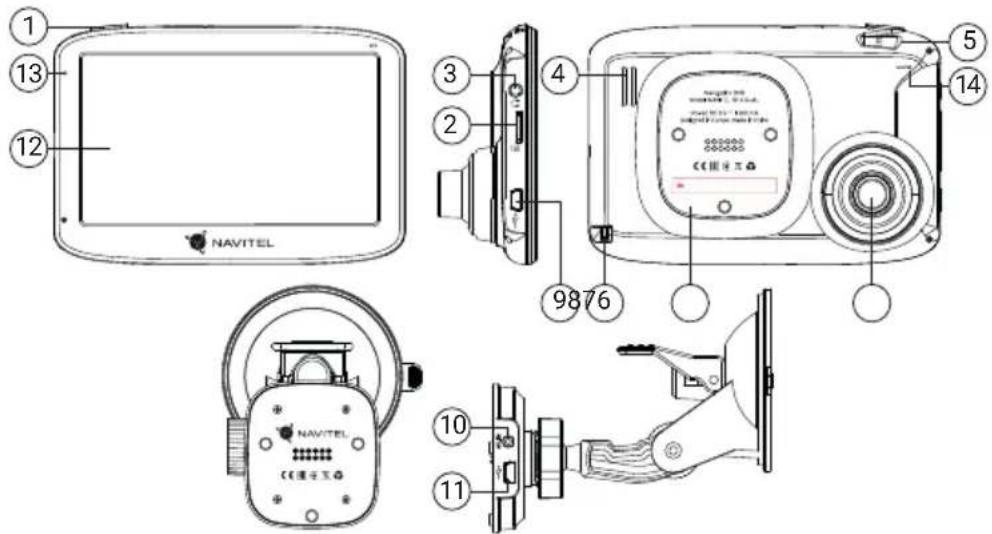 1 13 12 3 2 4 5 14 9876 NAVITEL NAVITEL 10 11