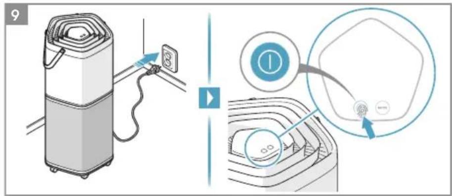 Diagram illustrating a device installation procedure with labeled components and a magnified view of the process.