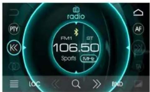 radio FM1 ST 106.50 Sports MHz LOC << Q >> BND