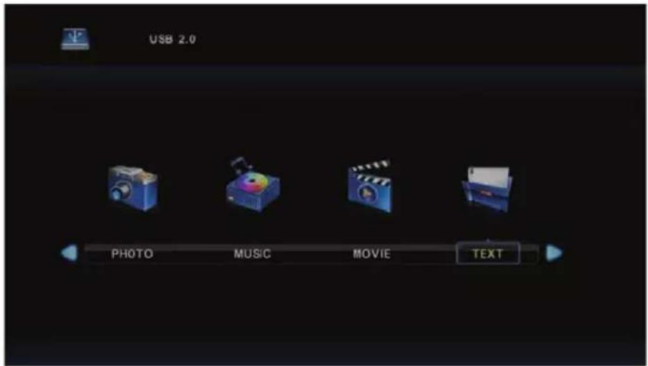 USB 2.0 PHOTO MUSIC MOVIE TEXT