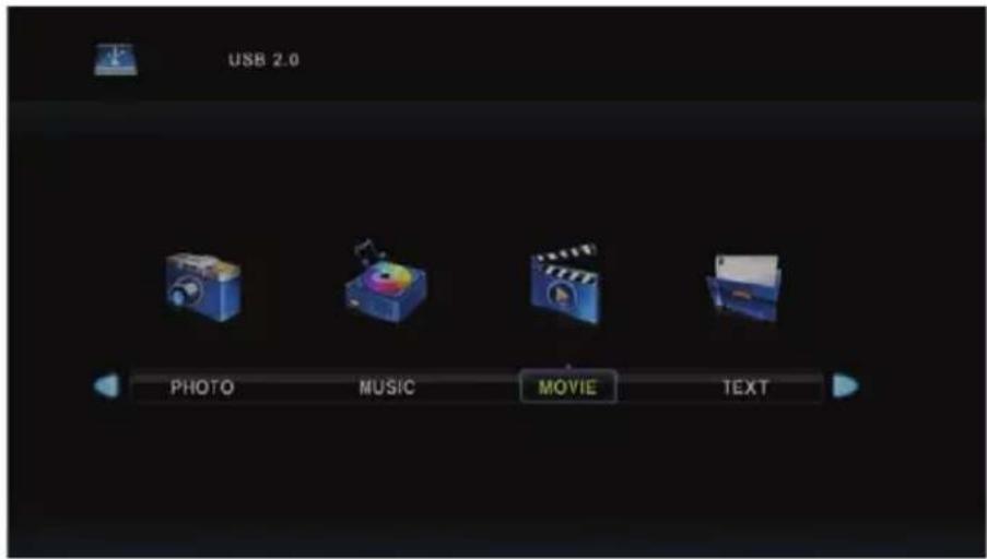 USB 2.0 PHOTO MUSIC MOVIE TEXT