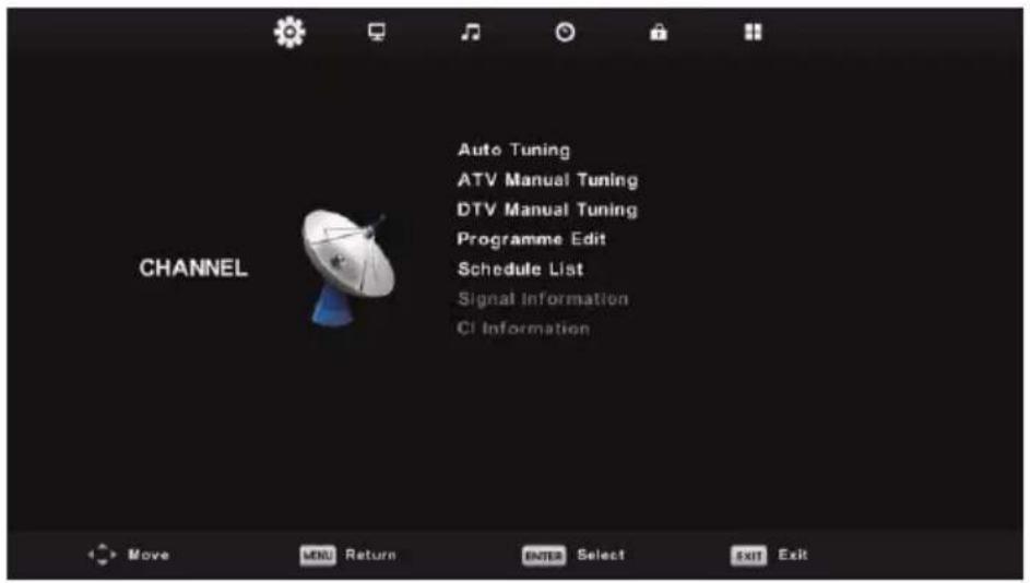 SENCOR SLE 3229TCS - Nabídka kanálů – ATV/DTV - 1