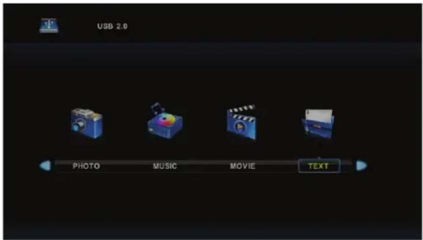 USB 2.0 PHOTO MUSIC MOVIE TEXT
