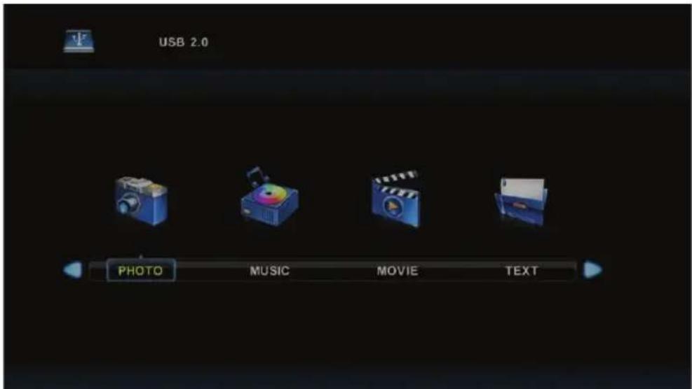 USB 2.0 PHOTO MUSIC MOVIE TEXT