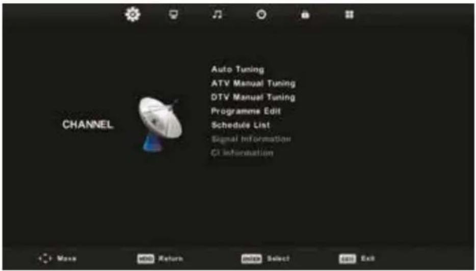 SENCOR SLE 3261TCS - Nabídka kanálů – ATV/DTV - 1