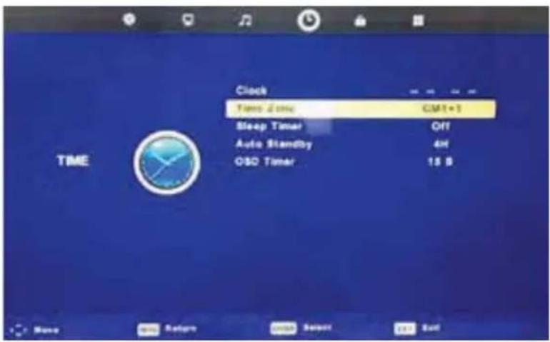 Clock Time Zone GMT+1 Sleep Timer Off Auto Standby 4H OSO Timer 15 B TIME