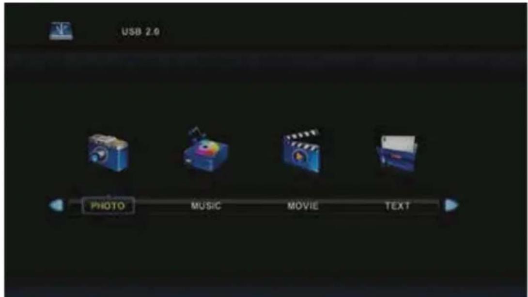 USB 2.0 PHOTO MUSIC MOVIE TEXT