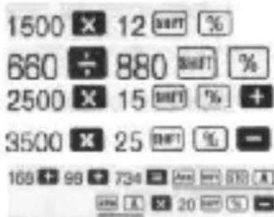 1500 × 12 % 660 ÷ 880 % 2500 × 15 % + 3500 × 25 % 169 + 99 → 734 → 20% (A)