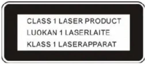 CLASS 1 LASER PRODUCT LUOKAN 1 LASERLAITE KLASS 1 LASERAPPARAT