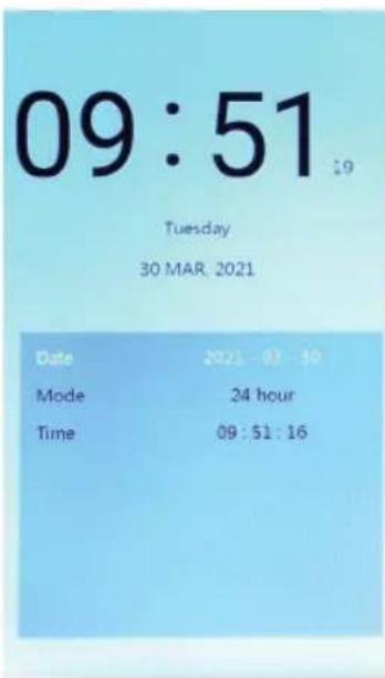 09:51 Tuesday 30 MAR. 2021 Date 2021-03-30 Mode 24 hour Time 09:51:16