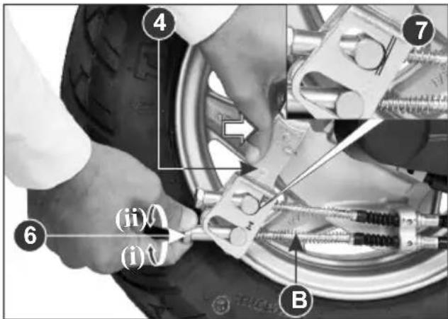 HERO Pleasure (2014) - Left hand front brake cable (B) on "I" side. - 1