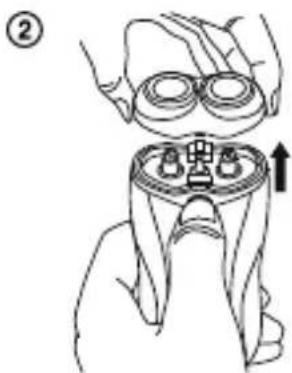 Diagram showing a person adjusting a device with an upward arrow, labeled with number ②