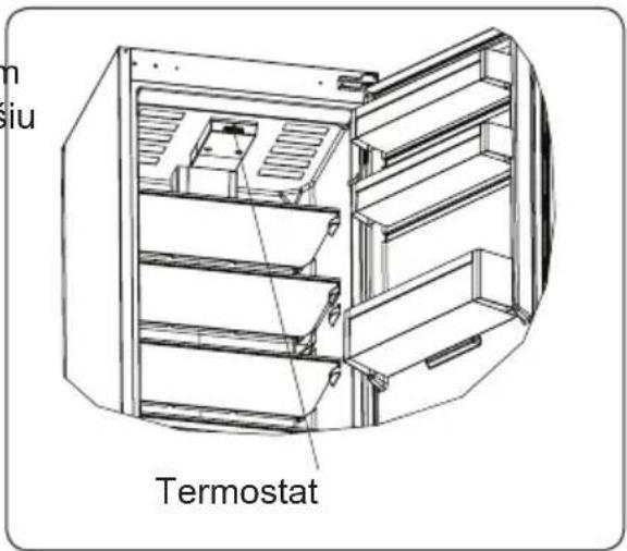 Kluge KCN2256J - Nastavenie termostatu mrazničky - 1