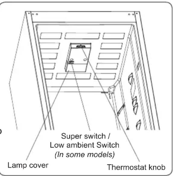 Kluge KC2256J - Nastavení termostatu chladicího a mrazicího prostoru - 1