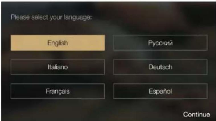 Please select your language: English Italiano Français Русский Deutsch Español Continue
