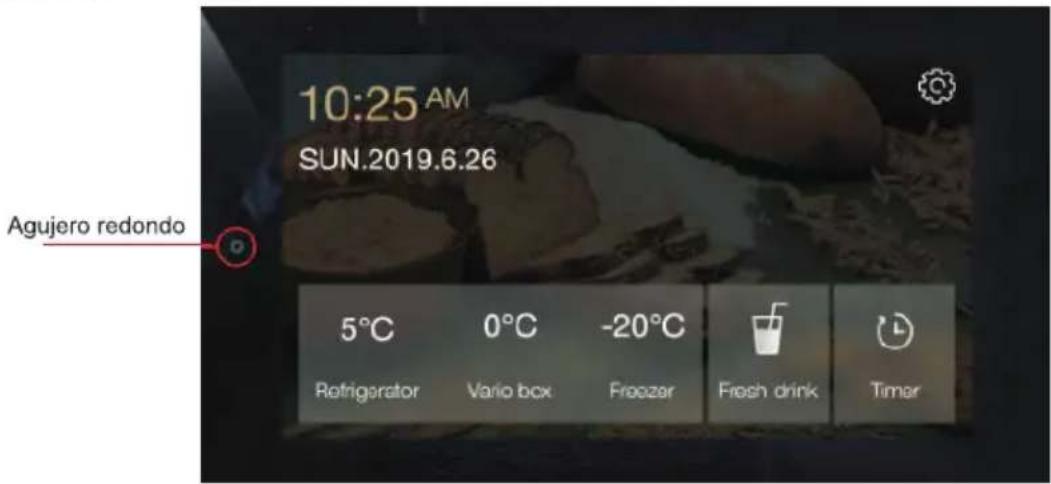 10:25 AM SUN.2019.6.26 Agujero redondo 5°C 0°C -20°C Refrigerator Vario box Freezer Fresh drink Timer