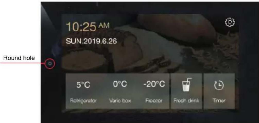 10:25 AM SUN.2019.6.26 Round hole 5°C 0°C -20°C Refrigerator Vario box Freezer Fresh drink Timer