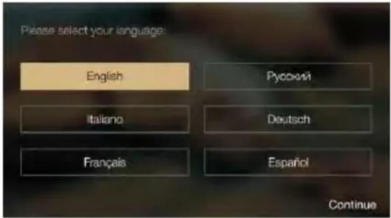 Please select your language: English Русский Italiano Deutsch Français Español Continue